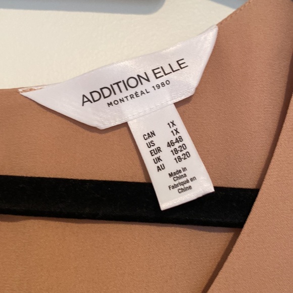 Addition Elle - Beige Swing Blouse - 1X - Picture 2 of 3
